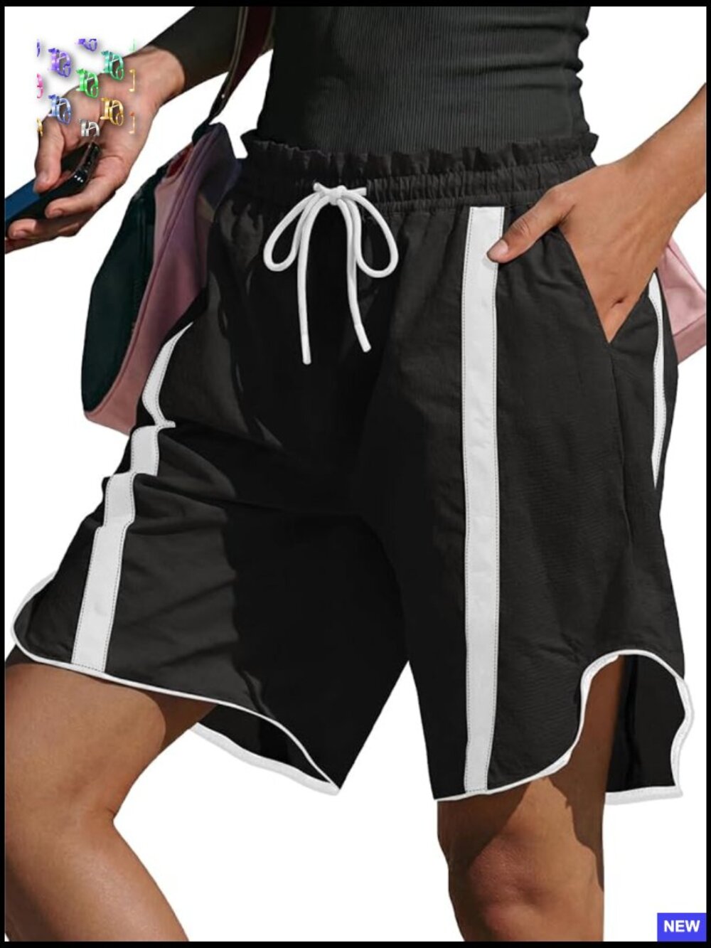 Wide Leg Cargo Shorts Baggy Oversized Y2K Casual Drawstring Elastic Waist